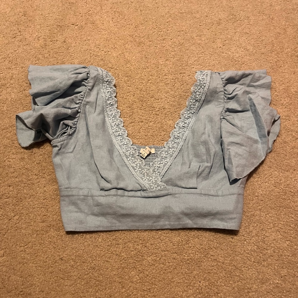 Light Blue Crop Top